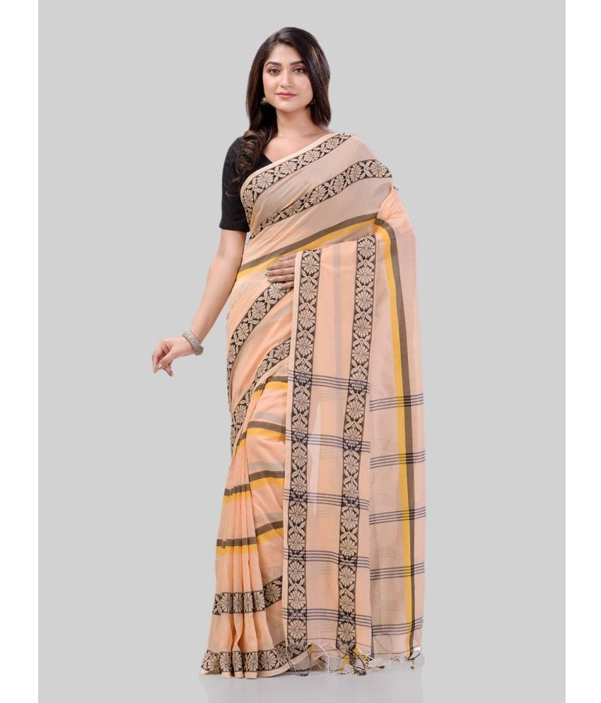     			Desh Bidesh Cotton Printed Saree With Blouse Piece - Cream ( Pack of 1 )