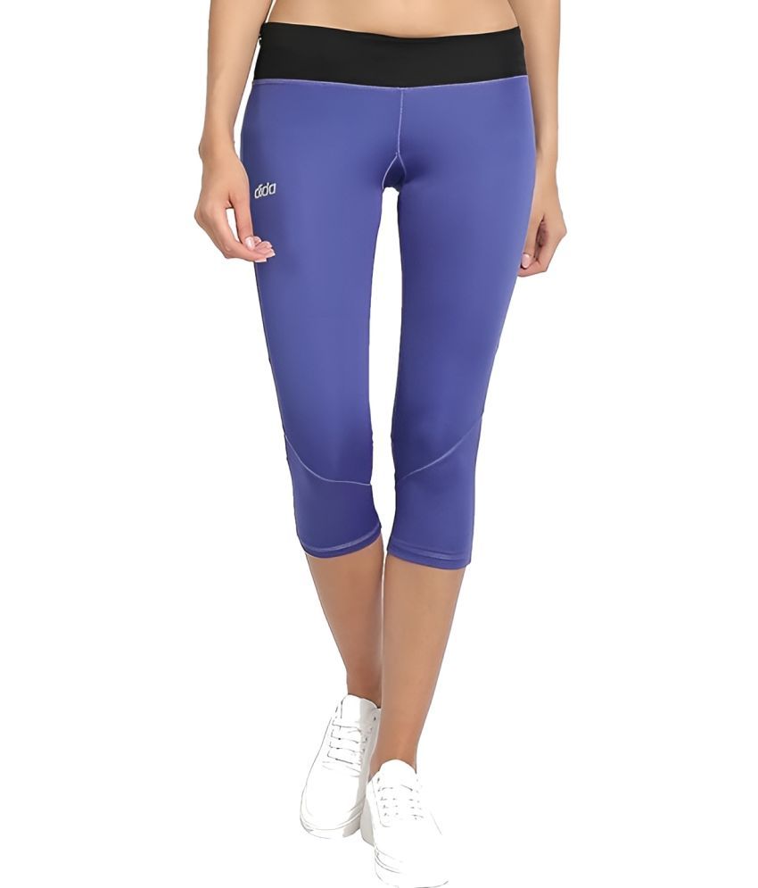     			Dida Sportswear Indigo Polyester Solid Capris - Single