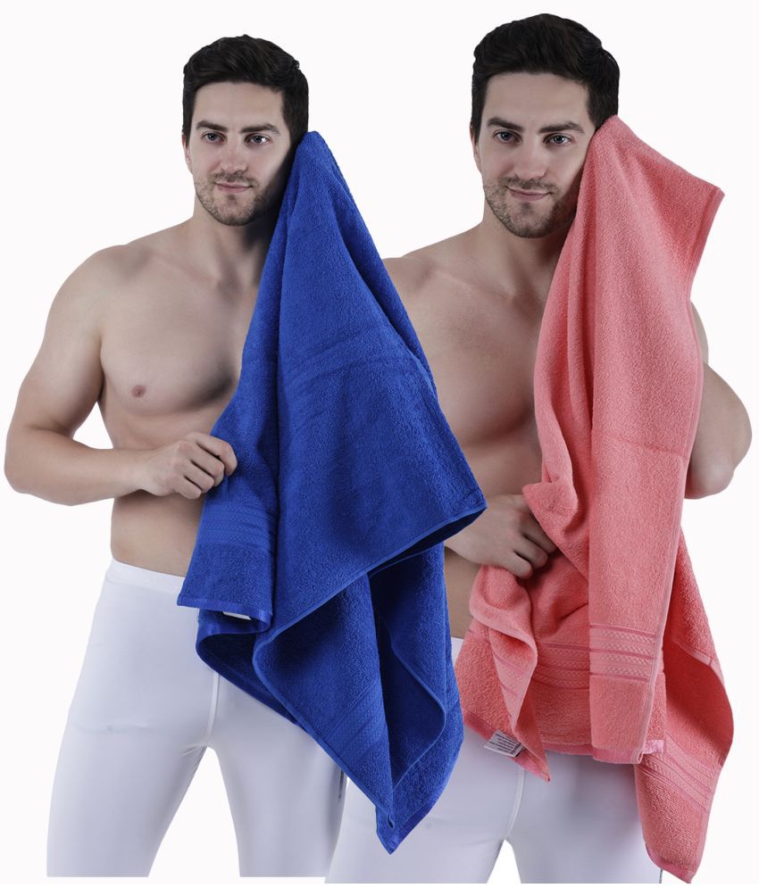     			Dollar Cotton Striped 500 -GSM Bath Towel ( Pack of 2 ) - Multicolor