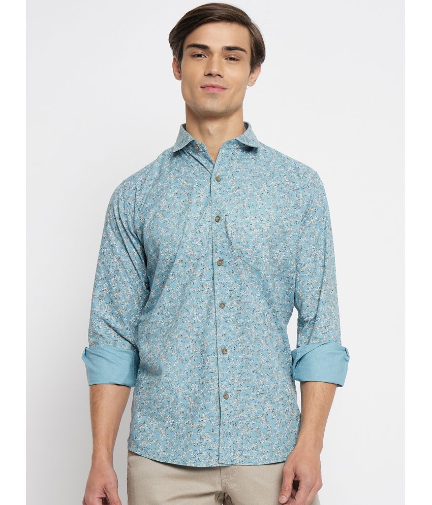     			Duke 100% Cotton Slim Fit Printed Full Sleeves Men's Casual Shirt - Blue ( Pack of 1 )