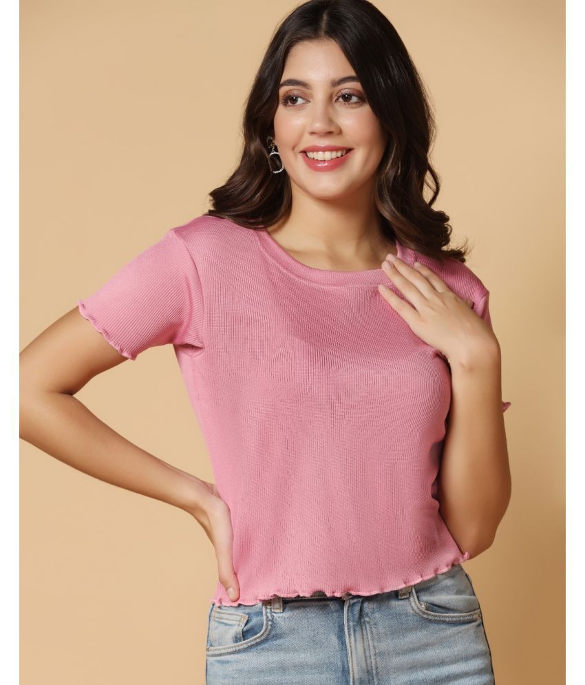     			Fery london Pink Polyester Women's Crop Top ( Pack of 1 )