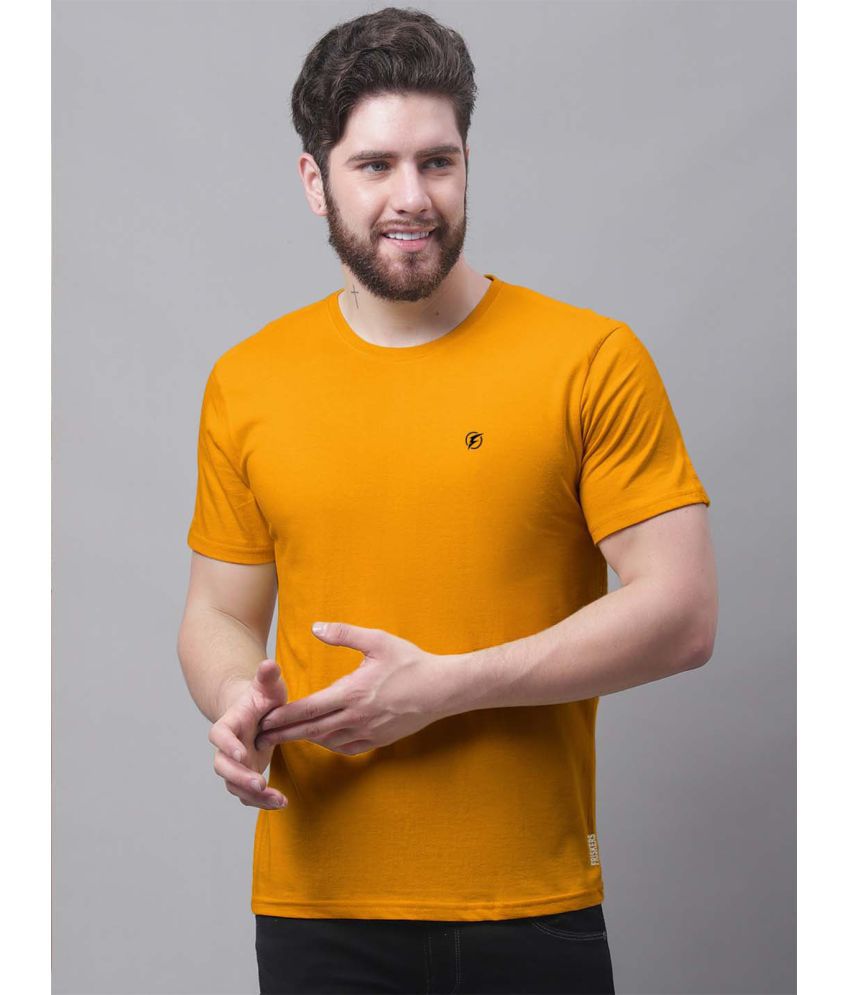     			Friskers 100% Cotton Slim Fit Solid Half Sleeves Men's T-Shirt - Orange ( Pack of 1 )