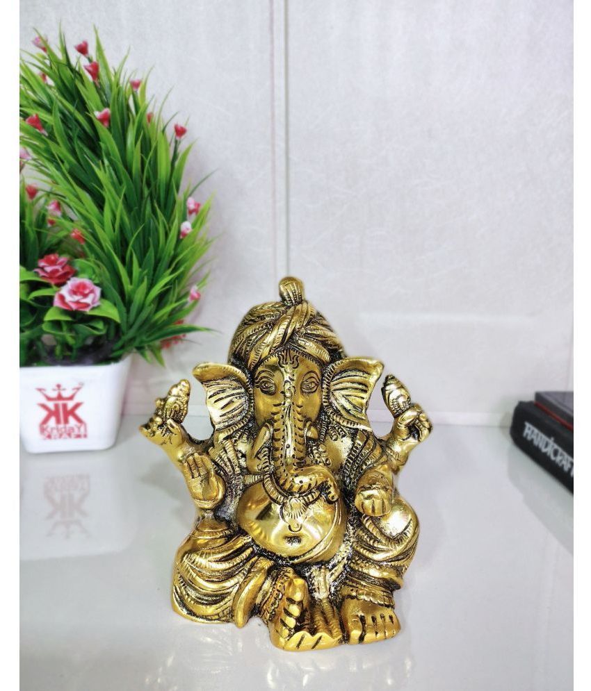     			KridayKraft Aluminium Lord Ganesha Idol ( 17 cm )