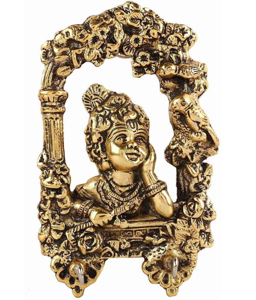     			KridayKraft Aluminium Lord Krishna Idol ( 17 cm )