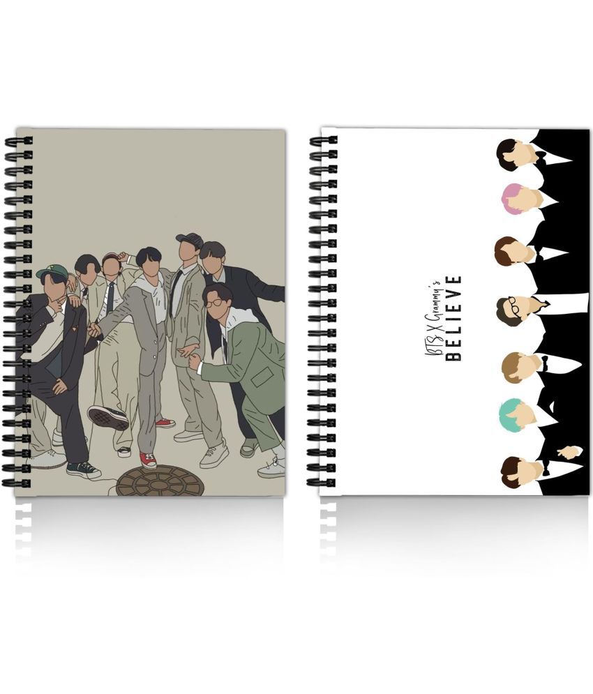     			MAKENSTYLECOLLECTION BTS Boys Printed Diary for Home and office use(6*8 Inch) A5 Diary UNRULED 160 Pages (Multicolor)