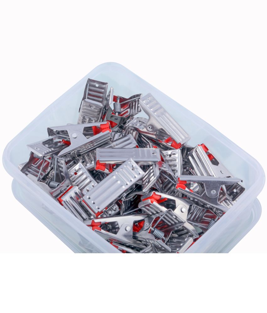     			Wewel Heavy Quality Plastic Cloth clips for Cloth with Storage Box Multicolor (Pack of 60)