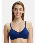 Jockey 1242 Wirefree Non Padded Super Combed Cotton Elastane Cross Over Everyday Bra - Blue Depth