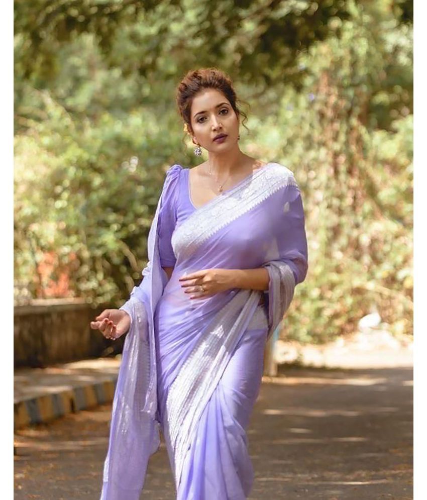     			Anjanaya  sarees Banarasi Silk Woven Saree With Blouse Piece - Blue ( Pack of 1 )