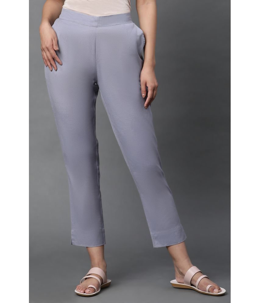     			Aurelia - Light Grey Cotton Blend Women's Straight Pant ( Pack of 1 )