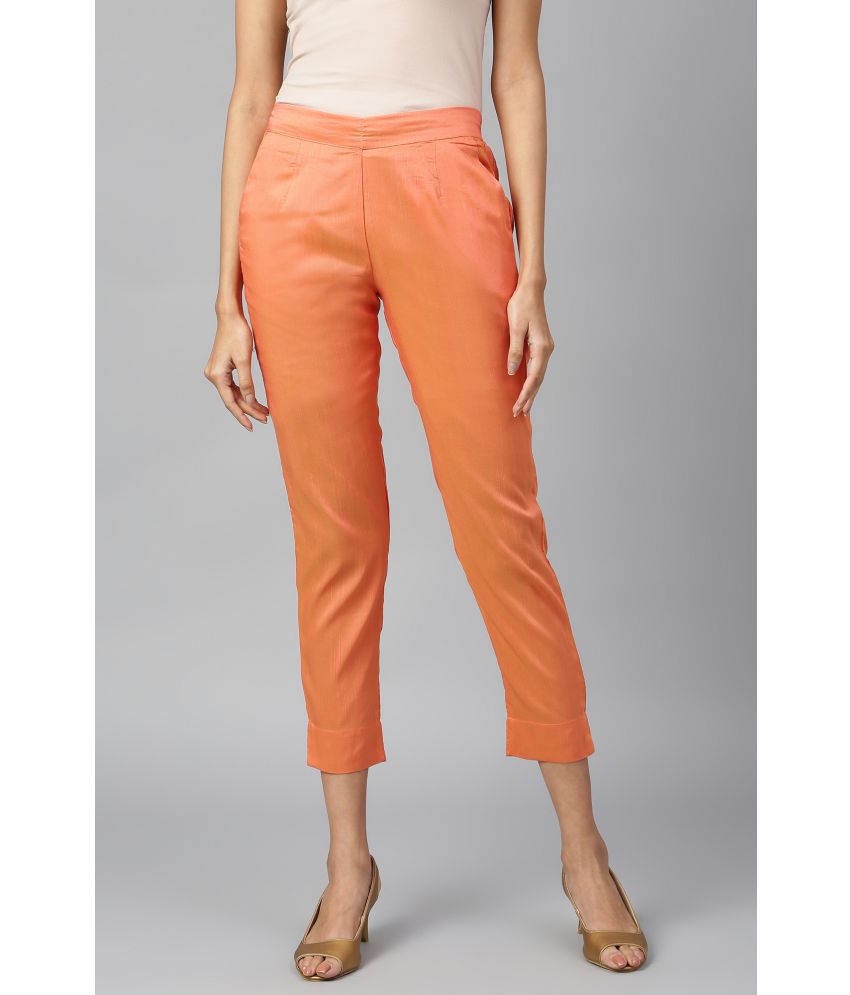     			Aurelia - Orange Viscose Women's Straight Pant ( Pack of 1 )