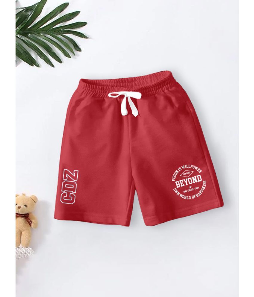     			CODEZ - Red Cotton Blend Boys Shorts ( Pack of 1 )