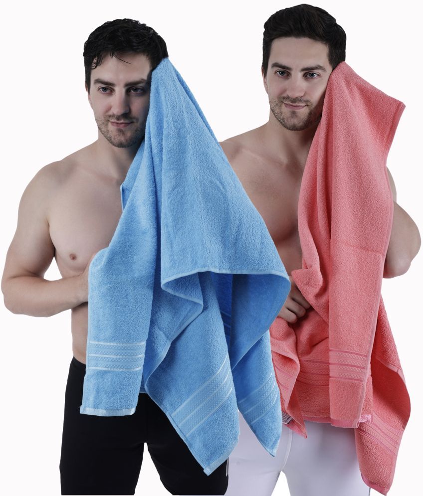     			Dollar Cotton Solid 500 -GSM Bath Towel ( Pack of 2 ) - Multicolor