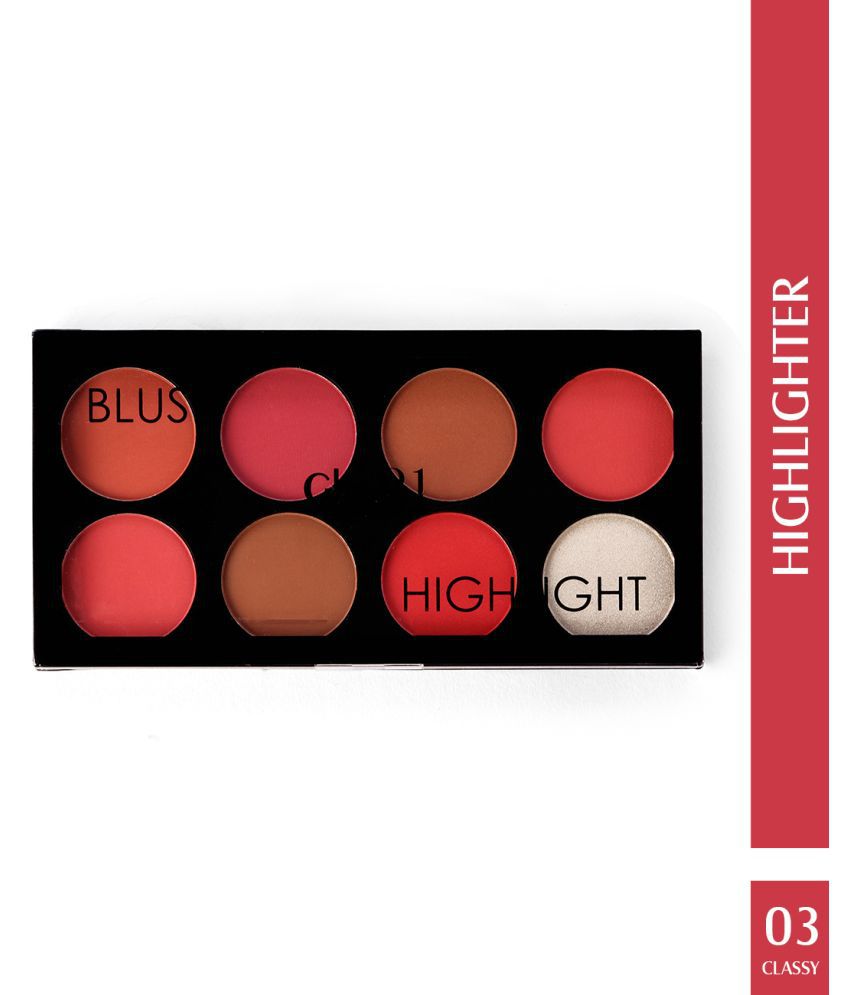     			Glam21 Blush Highlighter Palette Silky pigments for long lasting Shimmer look 24gm Classy-03