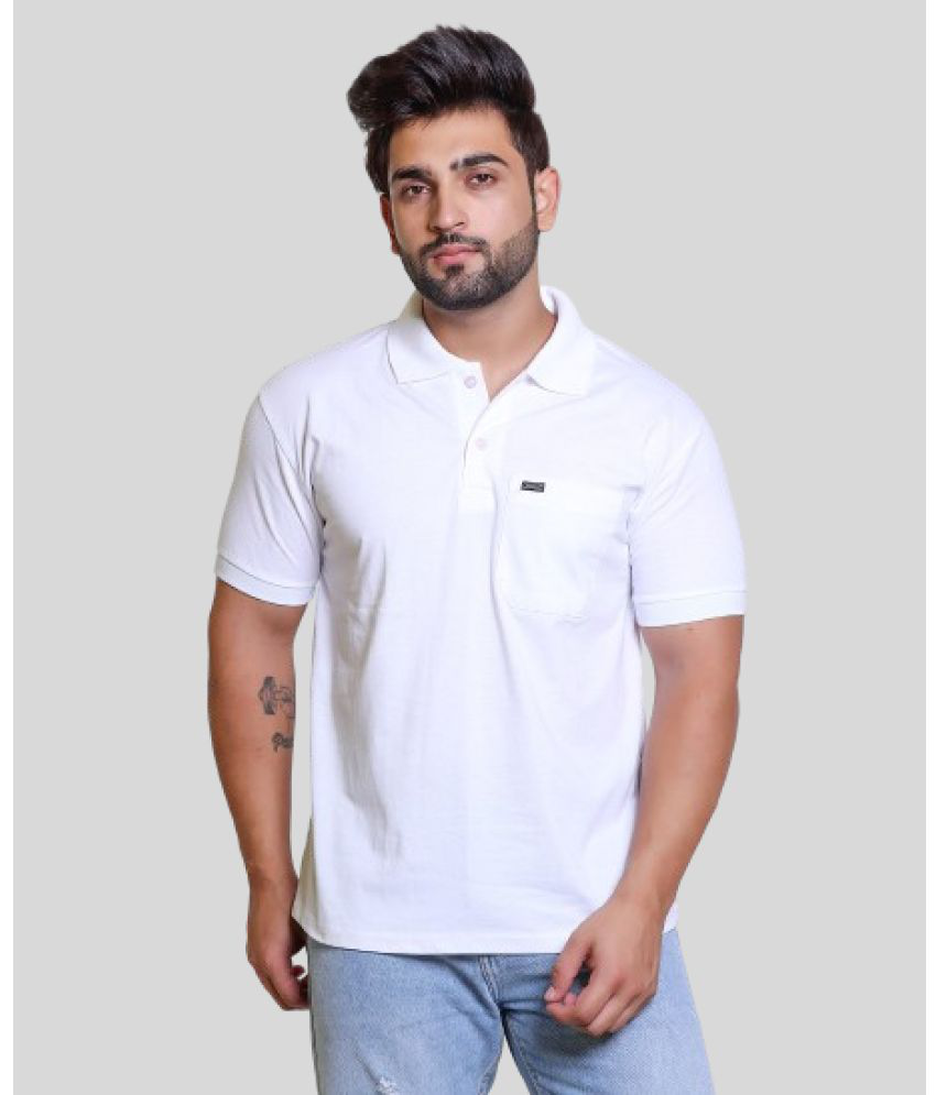     			Japroz Cotton Regular Fit Solid Half Sleeves Men's Polo T Shirt - White ( Pack of 1 )