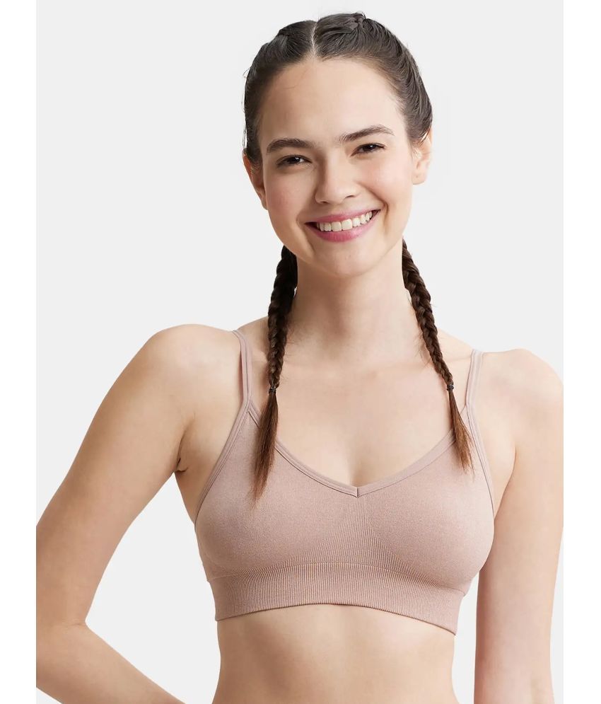     			Jockey FE74 Wirefree Seamfree Non Padded Micro Touch Nylon Elastane Everyday Bra - Mocha