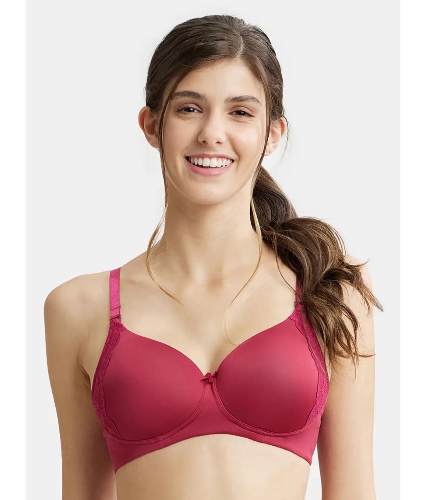     			Jockey 1816 Wirefree Padded Soft Touch Microfiber Nylon Elastane Multiway T-Shirt Bra - Anemone