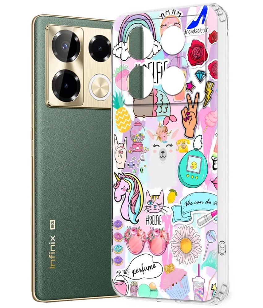     			NBOX Multicolor Printed Back Cover Silicon Compatible For Infinix Note 40 Pro 5G ( Pack of 1 )