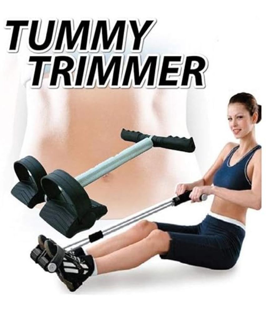     			Single Spring Tummy Trimmer Abs Exerciser Waist Trimmer-Body Toner-Fat Buster- Multipurpose Fitness Gym Equipment for Men and Women Pack of 1 Black