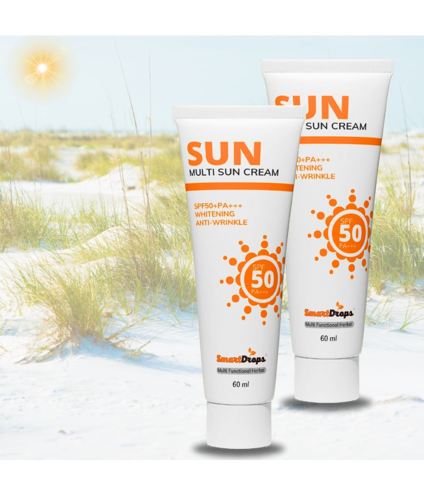     			Smartdrops SPF 50 Sunscreen Cream For All Skin Type ( Pack of 2 )