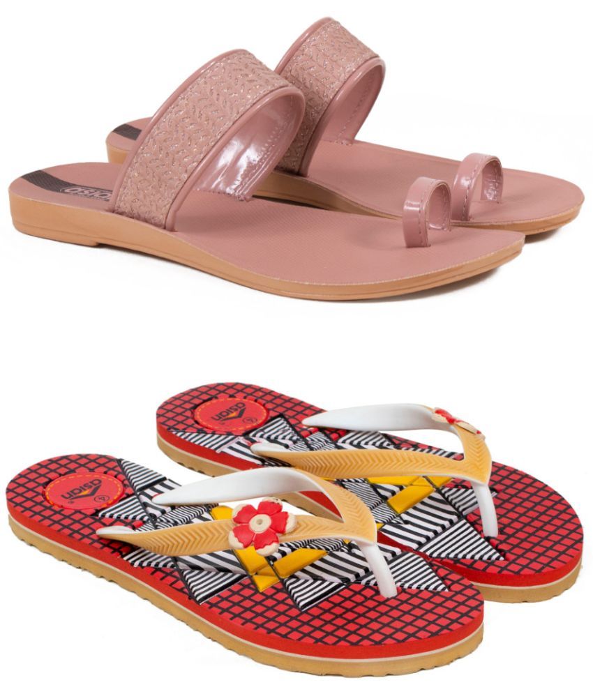     			ASIAN Red Women's Flip Flop