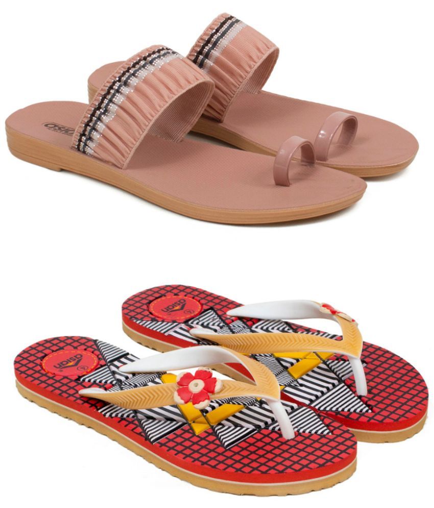     			ASIAN Red Women's Flip Flop