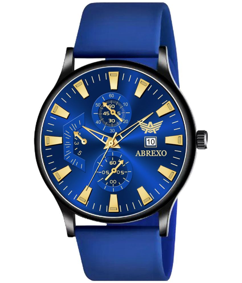     			Abrexo Blue Silicon Analog Men's Watch