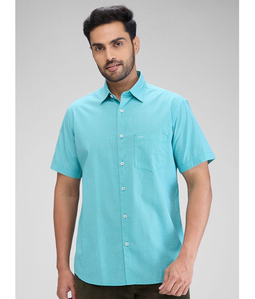     			Colorplus 100% Cotton Regular Fit Self Design Half Sleeves Men's Casual Shirt - Green ( Pack of 1 )