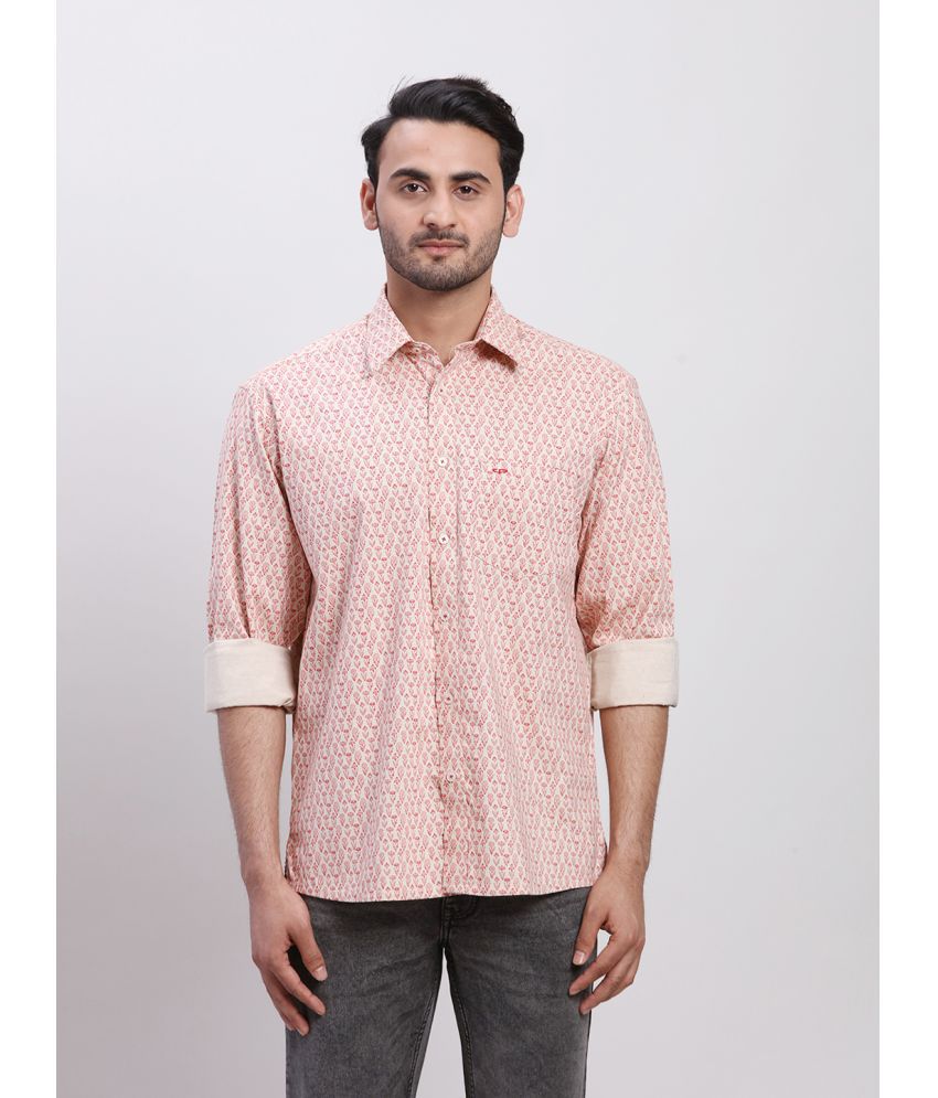     			Colorplus 100% Cotton Regular Fit Printed Full Sleeves Men's Casual Shirt - Orange ( Pack of 1 )