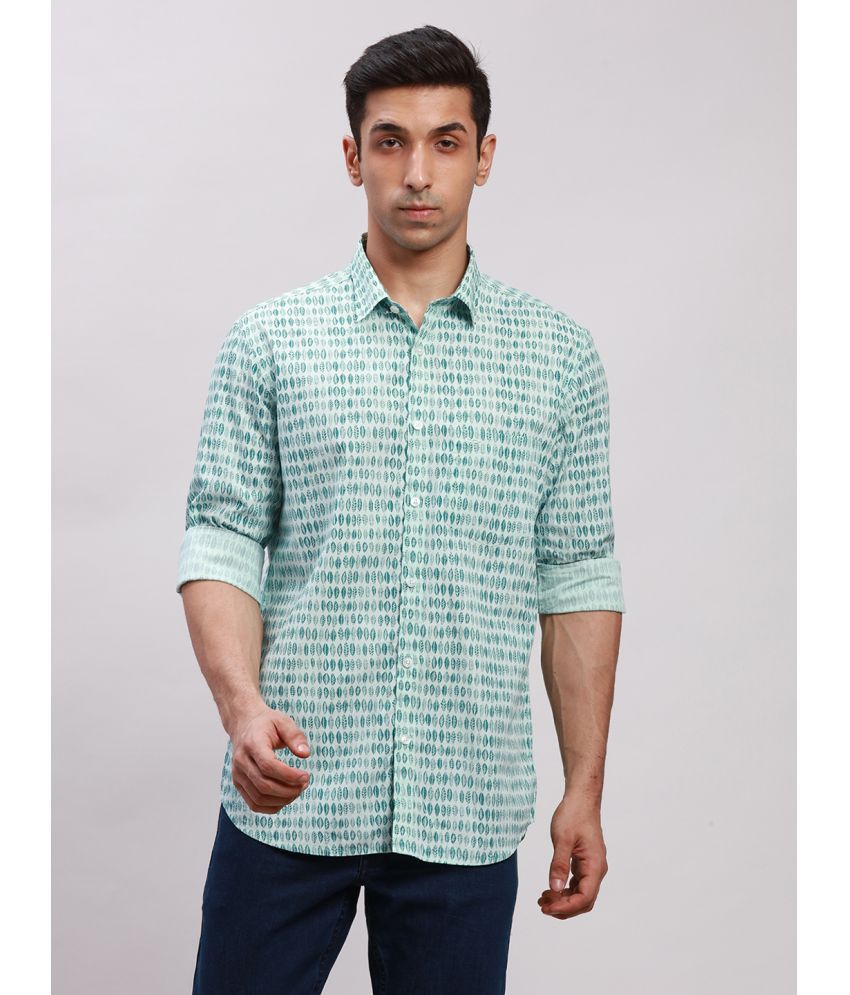     			Colorplus 100% Cotton Regular Fit Printed Full Sleeves Men's Casual Shirt - Green ( Pack of 1 )