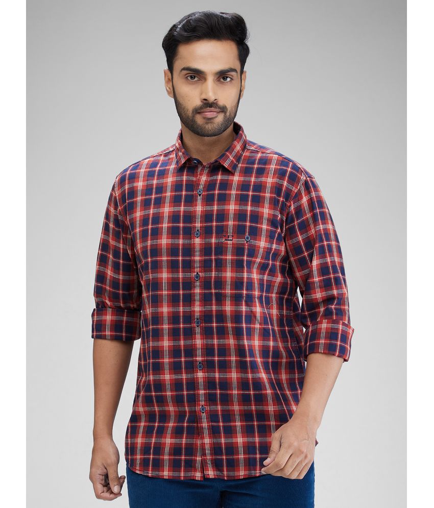     			Colorplus 100% Cotton Regular Fit Checks Full Sleeves Men's Casual Shirt - Red ( Pack of 1 )