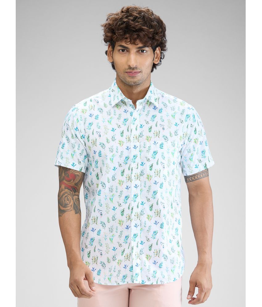     			Colorplus 100% Cotton Regular Fit Printed Half Sleeves Men's Casual Shirt - Green ( Pack of 1 )