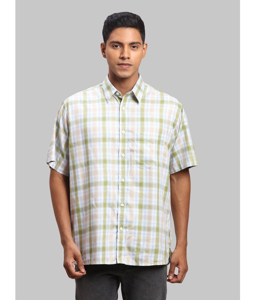     			Colorplus Cotton Blend Regular Fit Checks Half Sleeves Men's Casual Shirt - Green ( Pack of 1 )