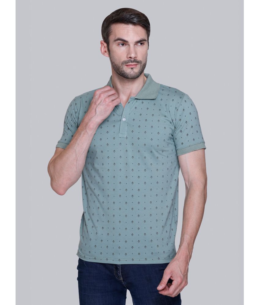     			DeeFab Cotton Regular Fit Printed Half Sleeves Men's Polo T Shirt - Green ( Pack of 1 )