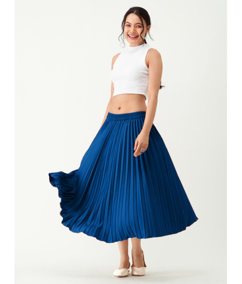     			JASH CREATION Blue Polyester Women's Flared Skirt ( Pack of 1 )