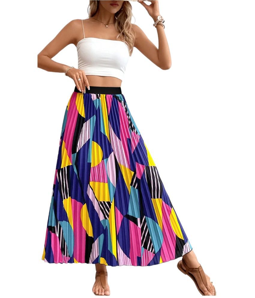     			JASH CREATION Multi Color Polyester Women's Flared Skirt ( Pack of 1 )