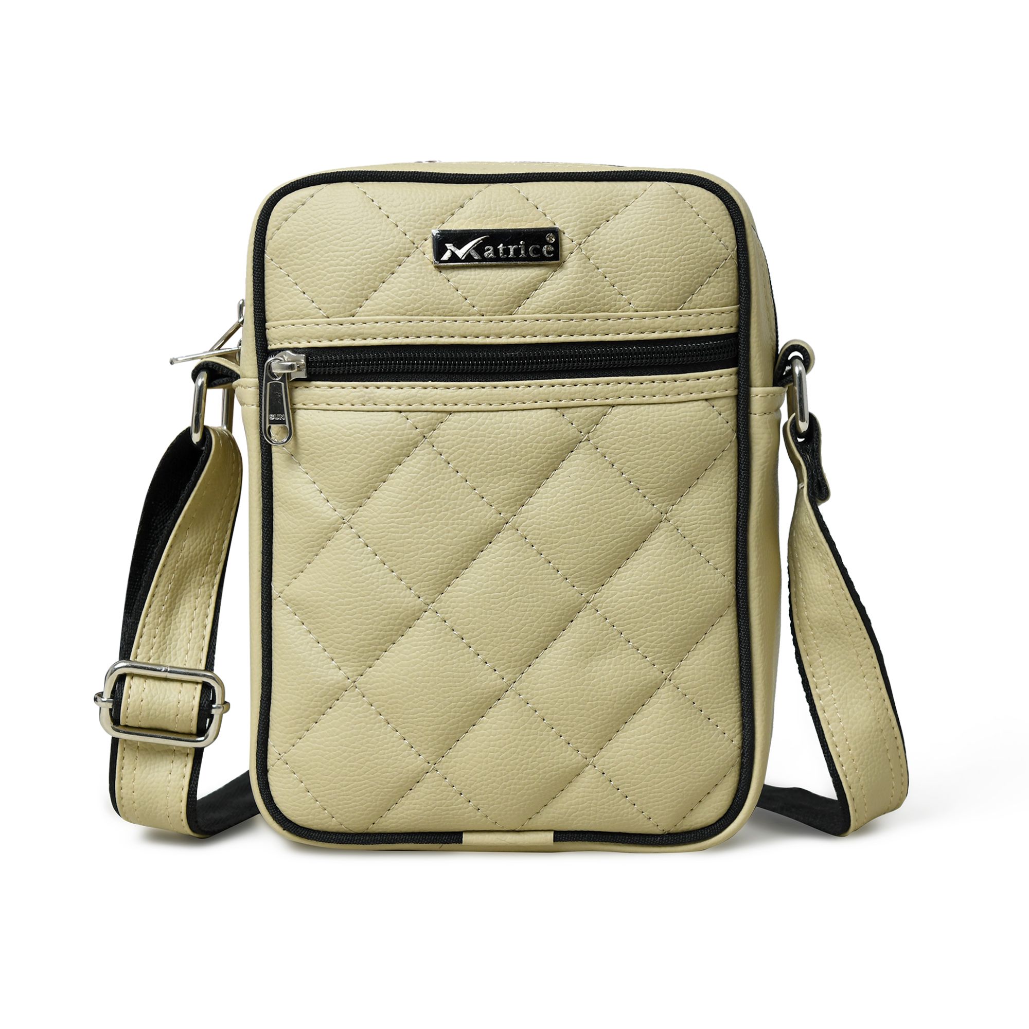     			MATRICE Cream PU Shoulder Bag