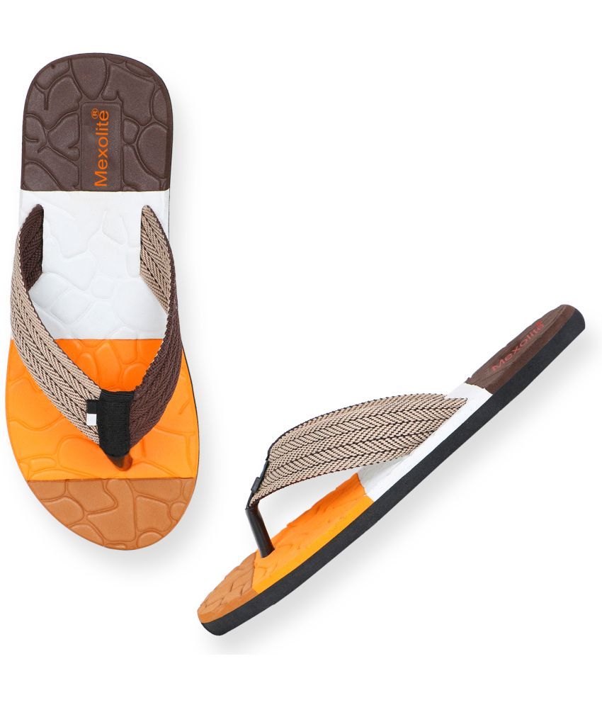     			Mexolite Orange Men's Thong Flip Flop