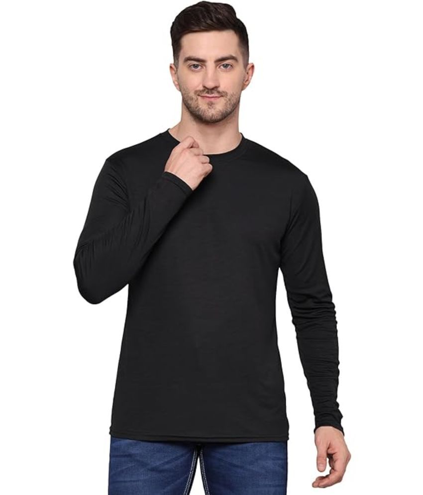     			Morbih Polyester Regular Fit Solid Half Sleeves Men's T-Shirt - Black ( Pack of 1 )