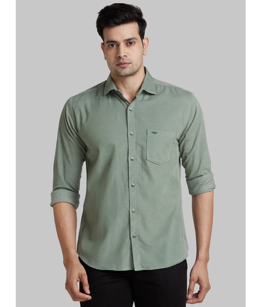     			Park Avenue 100% Cotton Slim Fit Solids Full Sleeves Men's Casual Shirt - Green ( Pack of 1 )