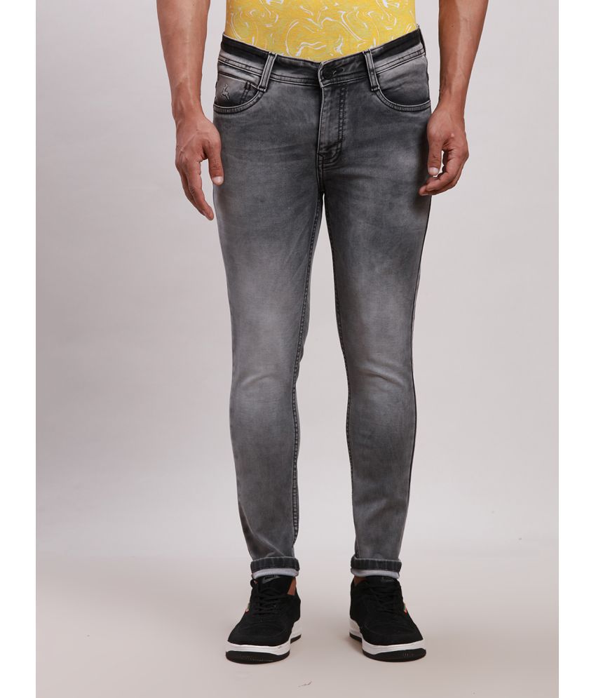     			Parx Skinny Fit Cuffed Hem Men's Jeans - Grey ( Pack of 1 )