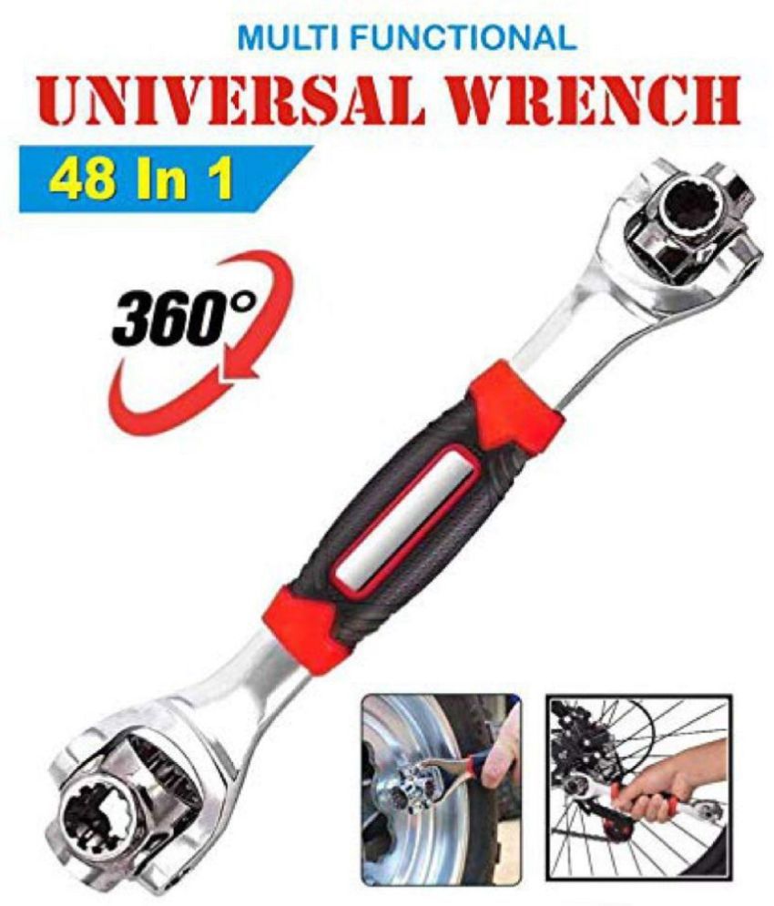     			48-in-1 Universal Socket Wrench Hand Tools with 360 Degree 6-Point Universal Wrench for Furniture, Car, Bike, Auto