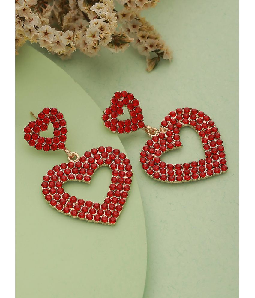     			AATMANA Red Drop Earrings ( Pack of 1 )