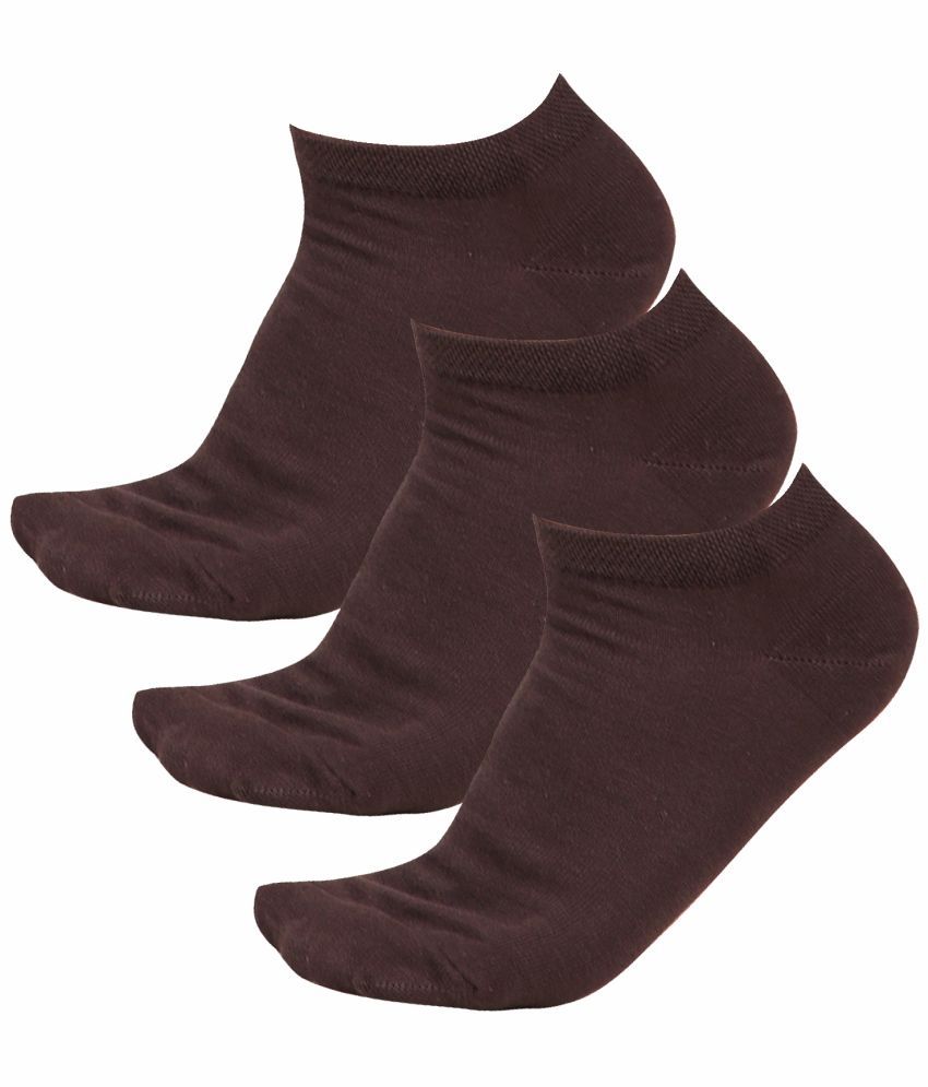     			Bodycare Cotton Blend Men's Solid Brown Ankle Length Socks ( Pack of 3 )
