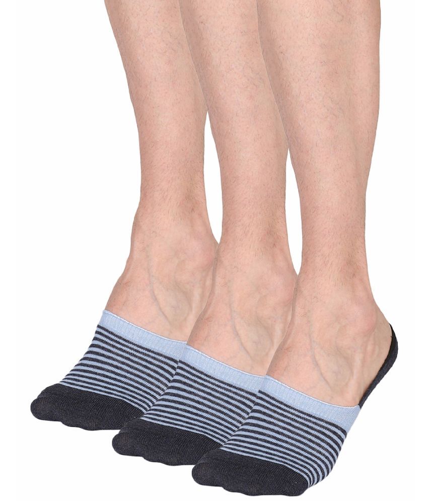     			Bodycare Cotton Blend Men's Colorblock Blue No Show Socks ( Pack of 3 )