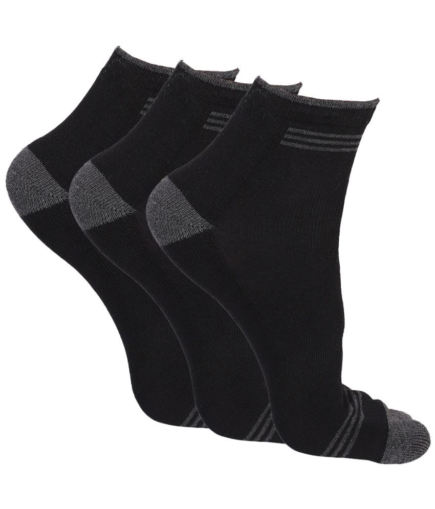     			Bodycare Cotton Blend Men's Colorblock Black Ankle Length Socks ( Pack of 3 )