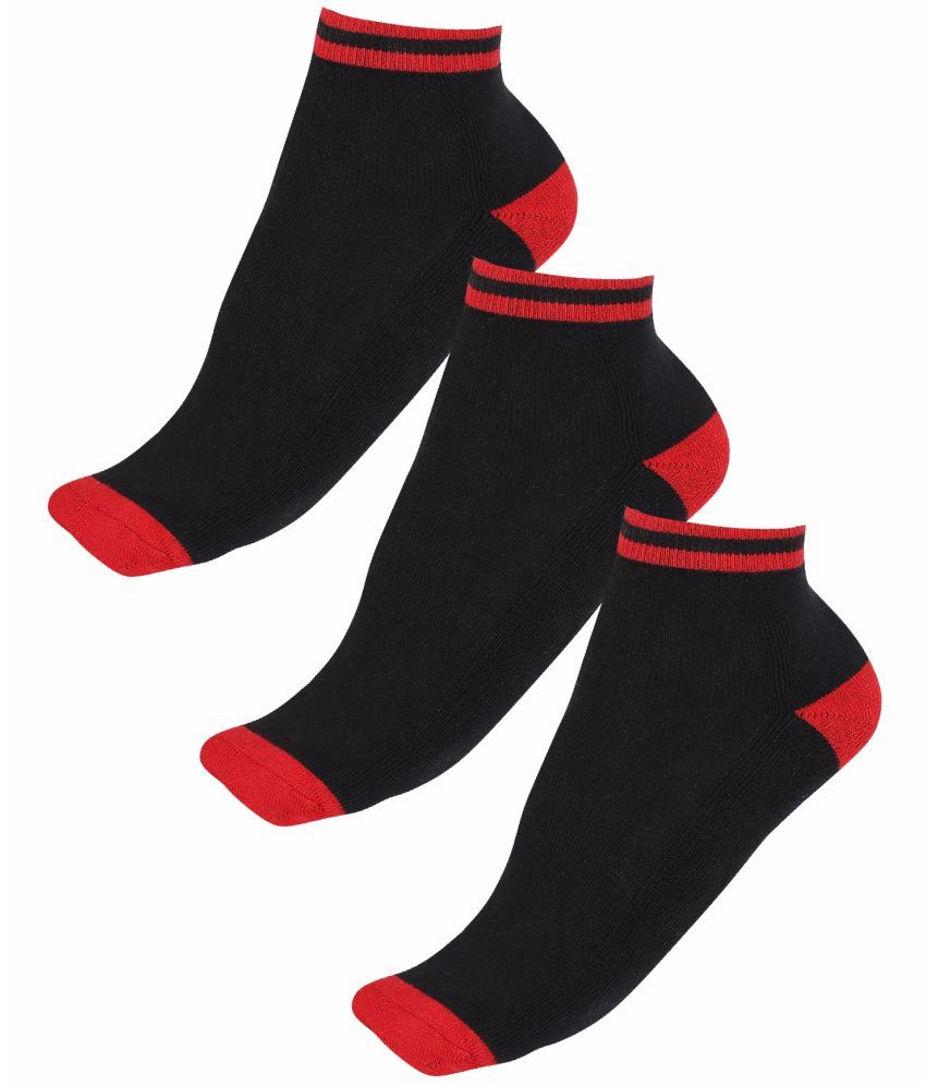     			Bodycare Cotton Blend Men's Colorblock Black Ankle Length Socks ( Pack of 3 )