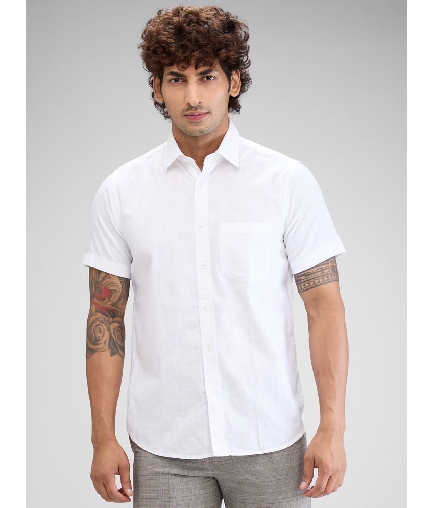     			Colorplus 100% Cotton Regular Fit Self Design Half Sleeves Men's Casual Shirt - White ( Pack of 1 )