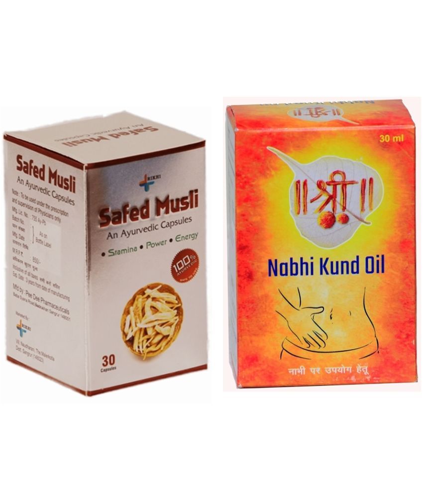     			G & G Pharmacy Rikhi Safedmusli&Sri Herbasia Nabhi Kund Oil 30 Ml Pack of 1