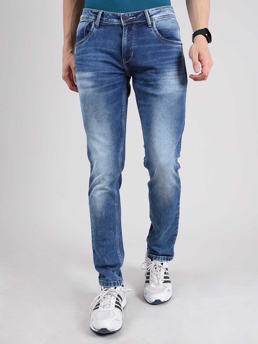     			Hoffmen Regular Fit Faded Men's Jeans - Mid Blue ( Pack of 1 )