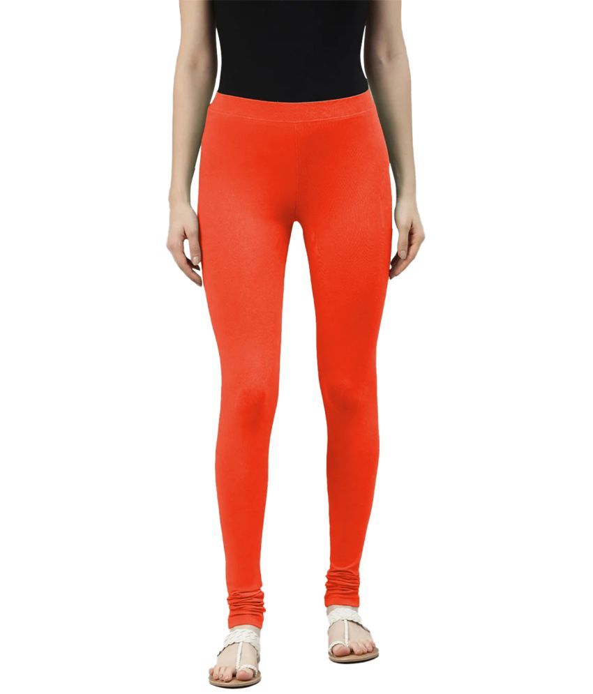     			LYRA - Orange Viscose Women's Leggings ( Pack of 1 )